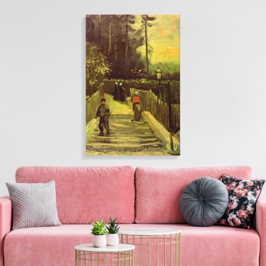 Pad in Montmartre door Vincent van Gogh Canvas Afdruk (Insitu (Woonkamer))