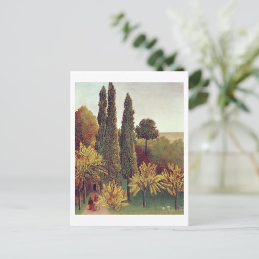 Pad in the Buttes Chaumont Park, Parijs, 1908 (aar Briefkaart (Staand voorkant)