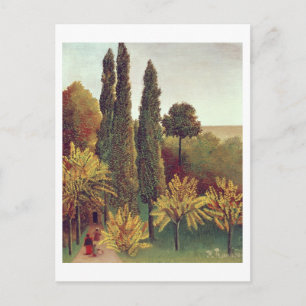 Pad in the Buttes Chaumont Park, Parijs, 1908 (aar Briefkaart