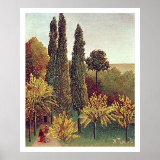 Pad in the Buttes Chaumont Park, Parijs, 1908 (aar Poster (Voorkant)