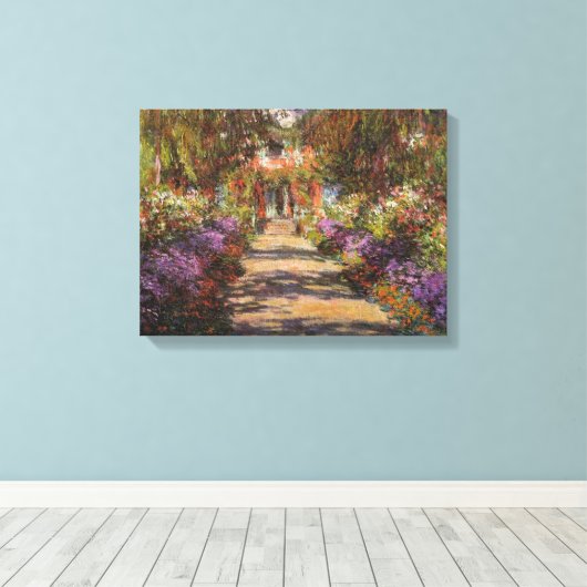 Pad in tuin te Giverny 1902 door Claude Monet Canvas Afdruk (Insitu (Houten vloer))