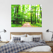 Pad in weelderig groen bos canvas afdruk (Insitu (Slaapkamer))