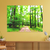 Pad in weelderig groen bos canvas afdruk (Insitu (Woonkamer))