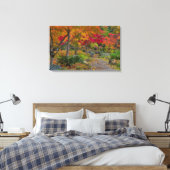 Pad leidt naar parkbank canvas afdruk (Insitu (Slaapkamer))