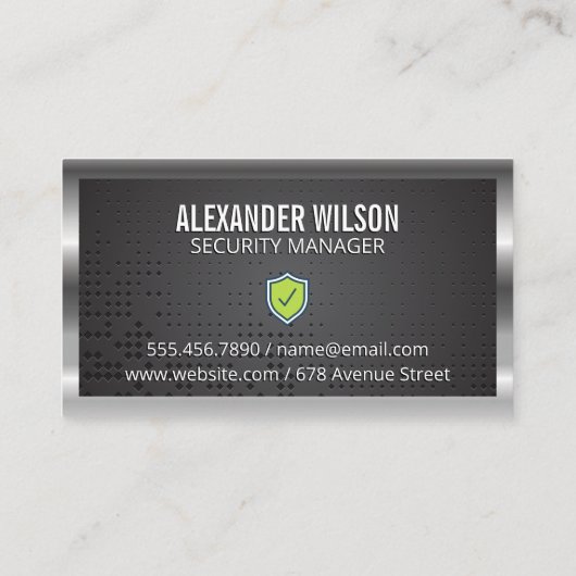 Pad Lock-Logo | Metaal grensnetwerk Visitekaartje (Achterkant)