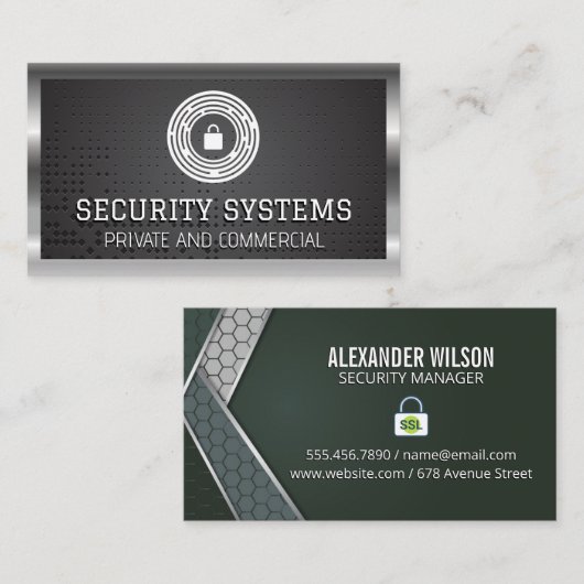 Pad Lock SSL | Beveiligingsmanager Visitekaartje (Voorkant / Achterkant)