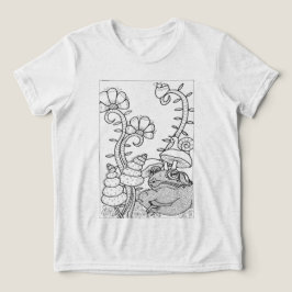 Pad met fantasiebloemen naar kleur Tri-Blend shirt