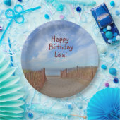 Pad naar de strand van Birthday Papieren Bordje (Feest)