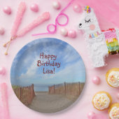 Pad naar de strand van Birthday Papieren Bordje (Feest)