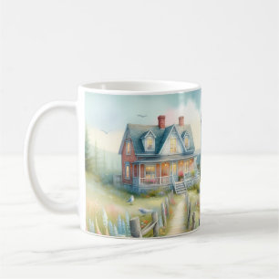 Pad naar de Vuurtoren Cottage aan de kust Koffiemok