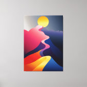 Pad naar de Zon – Levendig Abstract Berglandschap Canvas Afdruk (Voorkant)