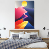 Pad naar de Zon – Levendig Abstract Berglandschap Canvas Afdruk (Insitu (Slaapkamer))