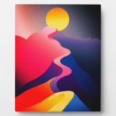 Pad naar de Zon – Levendig Abstract Berglandschap Fotoplaat (Voorkant)