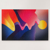 Pad naar de Zon – Levendig Abstract Berglandschap Legpuzzel (Horizontaal)