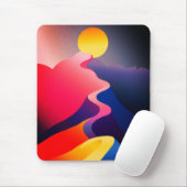 Pad naar de Zon – Levendig Abstract Berglandschap Muismat (Met muis)