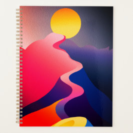 Pad naar de Zon – Levendig Abstract Berglandschap Planner