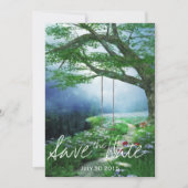 PAD NAAR EEN ONEINDIG BOSSTROOM TROUWKAART SAVE THE DATE (Voorkant)