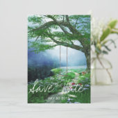 PAD NAAR EEN ONEINDIG BOSSTROOM TROUWKAART SAVE THE DATE (Staand voorkant)