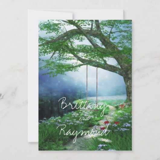 PAD NAAR EEN ONEINDIG BOSSTROOM TROUWKAART SAVE THE DATE (Achterkant)