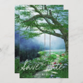 PAD NAAR EEN ONEINDIG BOSSTROOM TROUWKAART SAVE THE DATE (Voorkant / Achterkant)