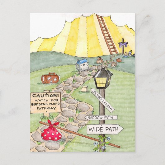 Pad naar het Cross Inspirerend Briefkaart (Voorkant)