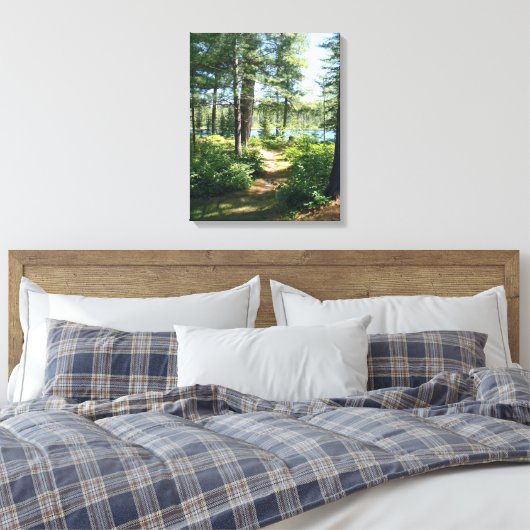 "Pad naar het meer" Uitgerekt Canvas Afdruk (Insitu (Slaapkamer))