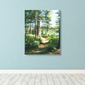 "Pad naar het meer" Uitgerekt Canvas Afdruk (Insitu (Houten vloer))