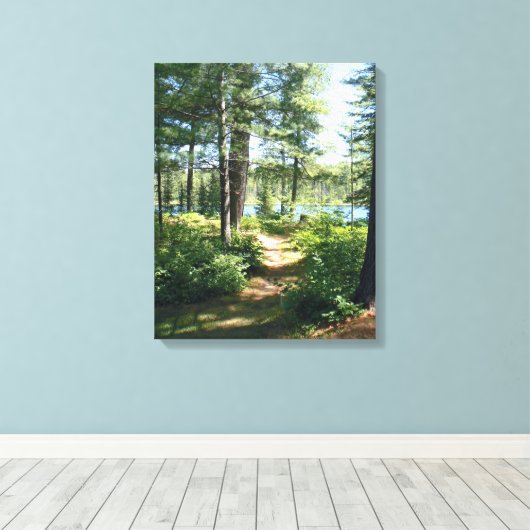 "Pad naar het meer" Uitgerekt Canvas Afdruk (Insitu (Houten vloer))