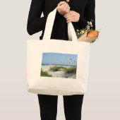 Pad naar het Zee-Ocracoke-eiland Grote Tote Bag (Voorkant (product))