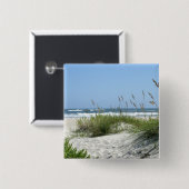 Pad naar het Zee-Ocracoke-eiland Vierkante Button 5,1 Cm (Voorkant /achterkant)