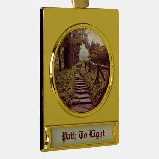 Pad naar licht verguld banner ornament (Rechts)