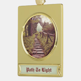 Pad naar licht verguld banner ornament