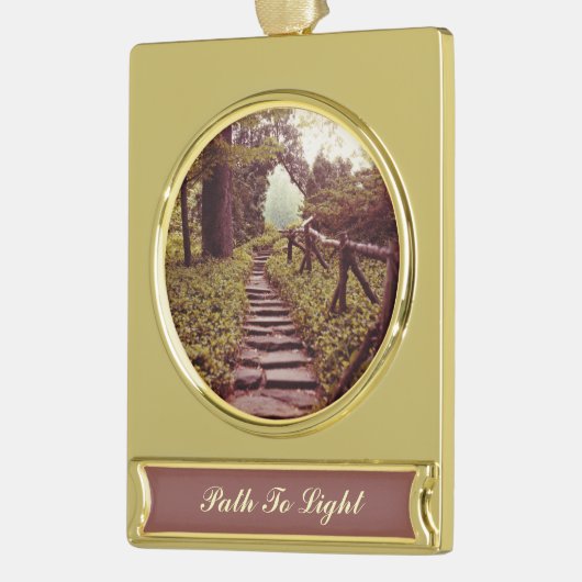 Pad naar licht verguld banner ornament (Links)