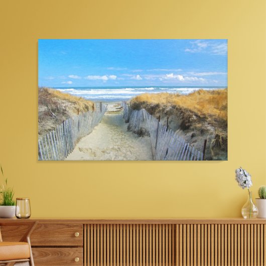 Pad naar strand canvas afdruk (Insitu (Woonkamer))