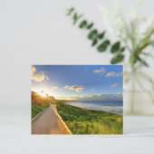 Pad naar zonsondergang. Oneloa Beach. Maui. Briefkaart (Staand voorkant)