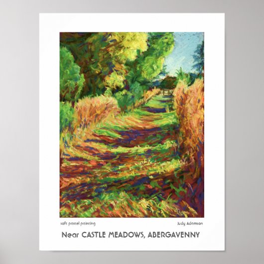 Pad nabij Castle Meadows, Abergavenny Print (Voorkant)