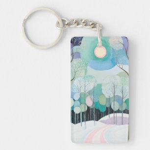 Pad onder de pastelmaan sleutelhanger