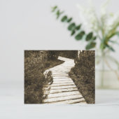 Pad op turf in Sepia-kleur Briefkaart (Staand voorkant)