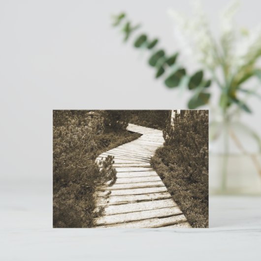 Pad op turf in Sepia-kleur Briefkaart (Staand voorkant)