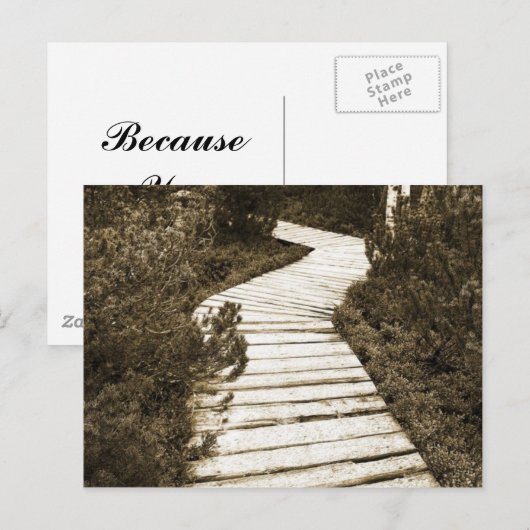 Pad op turf in Sepia-kleur Briefkaart (Voorkant / Achterkant)