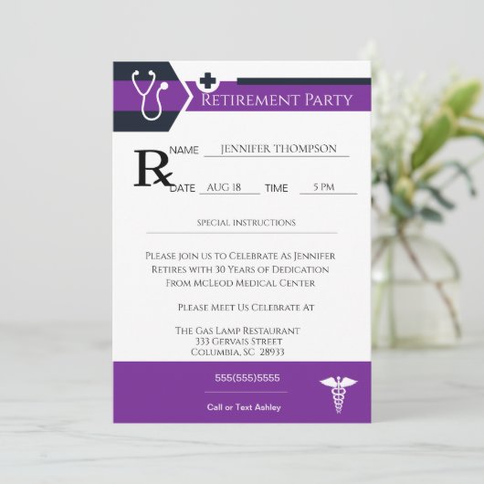 Pad-pensionering medisch recept kaart (Staand voorkant)