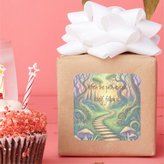 Pad & prijsopgave vierkante sticker (Feest)