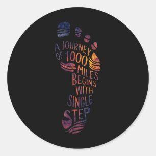 Pad Reis. Motiverende Meditatie Yoga Design  Ronde Sticker