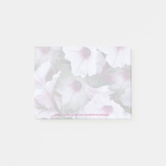 Pad roze en witte Petunias Post-it Post-it® Notes (Voorkant)