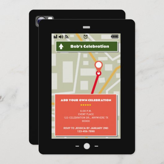 Pad Screen Map Theme voor elke viering Kaart (Voorkant / Achterkant)