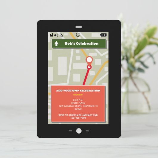 Pad Screen Map Theme voor elke viering Kaart (Staand voorkant)