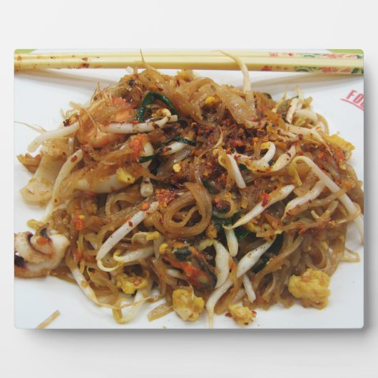 Pad Thai [ผัดไทย] Thais straatvoedsel Fotoplaat (Voorkant)