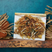 Pad Thai [ผัดไทย] Thais straatvoedsel Fotoplaat (Zijkant)