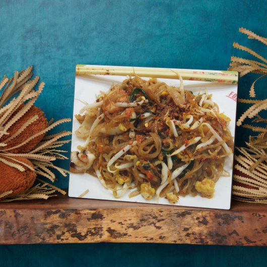 Pad Thai [ผัดไทย] Thais straatvoedsel Fotoplaat (Zijkant)