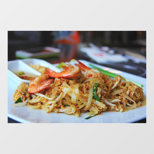 Pad Thai Hungry Noodles Prawn Thai Restaurant Raamsticker (Vel)